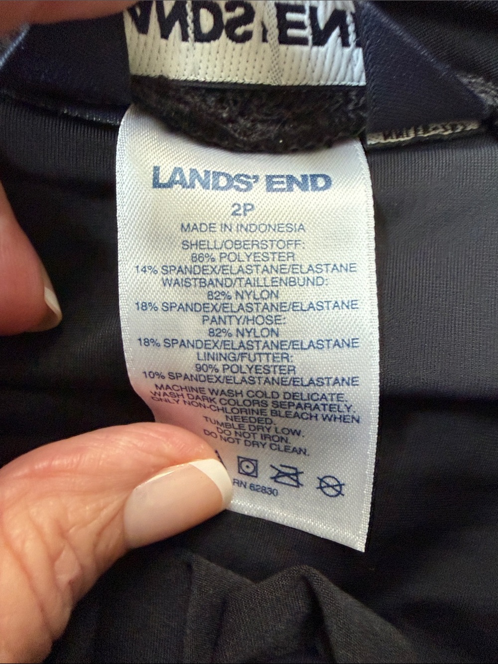 Lands' End Black Floral Athletic Shorts with Bright Blooms - Picture 4 of 7